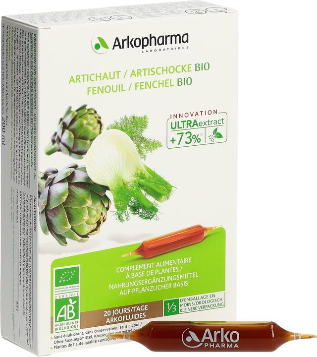 Immagine prodotto Arkopharma Arkofluide Bio Artischocke-Fenchel (40 Pezzo/i, Fiala, 371 g)