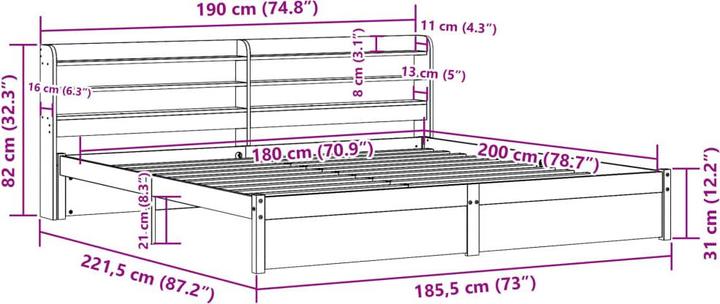 Produktbild VidaXL Nürtingen (180 x 200 cm)