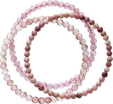 Image du produit Evolution Group Stylish Set Of Bracelets Made Of Mineral Stones 43043.3 Pink