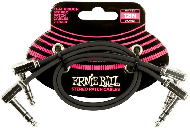 Ernie Ball Patch cable 6405 Flat Ribbon, pack of 2 - 0.3 (0.30 m)
