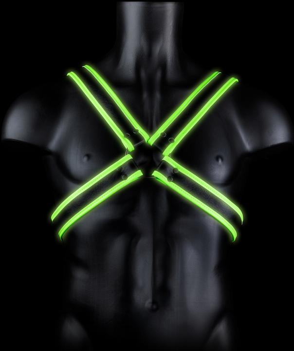 Actual product image Ouch! Cross Harness - Glow in the Dark