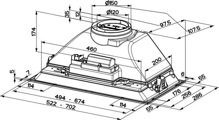 Immagine prodotto Cofano incorporato INKA SMART HC X A52 (Cappuccio a schermo piatto)