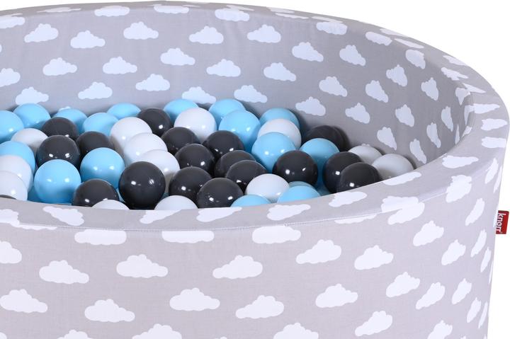 Produktbild Knorrtoys Bällebad soft - "Grey white clouds" - 300 balls creme/grey/lightblue (ca. 6cm Durchmesser)