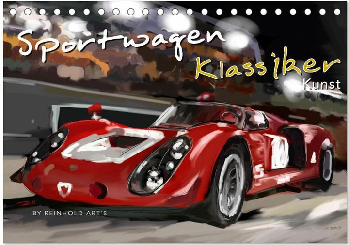 Actual product image Sportwagen Klassiker Kunst (Tischkalender 2025 DIN A5 quer), Monatskalender (A5, German)