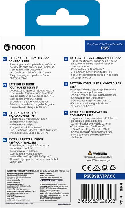 Produktbild Nacon Gaming Externer Akku (PS5)