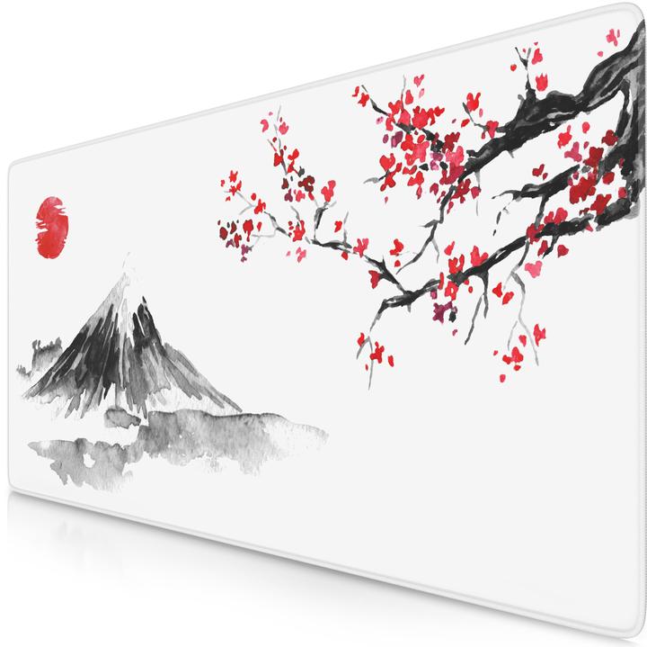 Titanwolf Gaming Mouse Pad, 900 x 400mm XXL Speed Gaming Mouse Mat, Mousepad Extra Large Surface, Ink Sakura 4 (XXL)