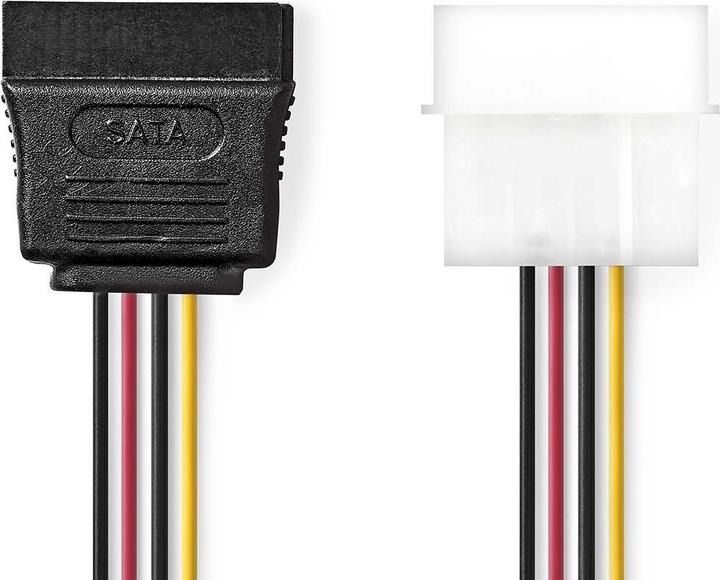 Productafbeelding Nedis Interne voedingskabel | Molex mannelijk | SATA 15-pin vrouwelijk | Verguld | 0,15 m | Rond | PVC |