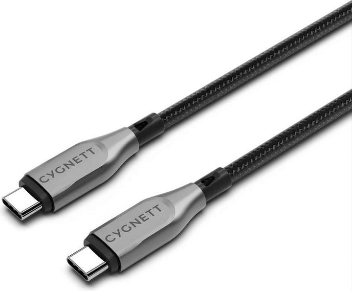 Actual product image Cygnett Armoured USB-C to USB-C (USB 2.0) cable, black, 3 m (3 m, USB 2.0)