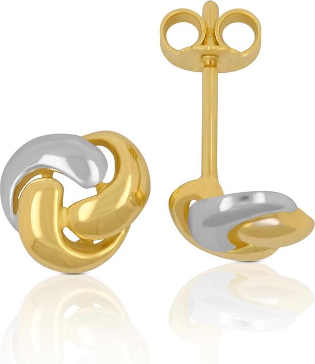 Immagine prodotto Muau Orecchini a perno (750, Oro giallo 18 K, Oro bianco)