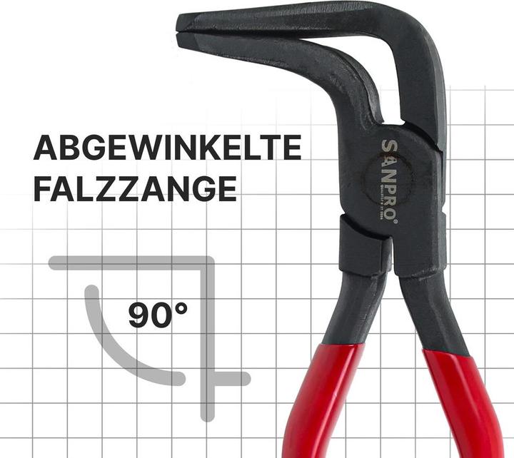 Produktbild Sanpro Falzzange / Karosserie Zange - gekröpft 90 Grad (260 mm)