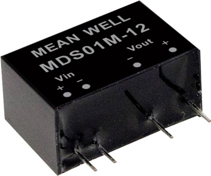 Actual product image MeanWell DC/DC converter modules MDS01 series SIP/SIL7 Case Single Output 1 unregulated Medical