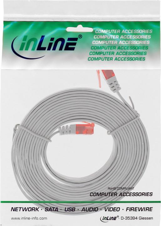 Actual product image InLine 3m patch cable flat, U/UTP, Cat.6 (U/UTP, CAT6, 3 m)