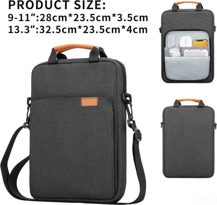 Only-Bags.Store Borsa tablet a tracolla per iPad, Galaxy Tab, Laptop Borsa a mano Birefcase, 11 pollici (11")