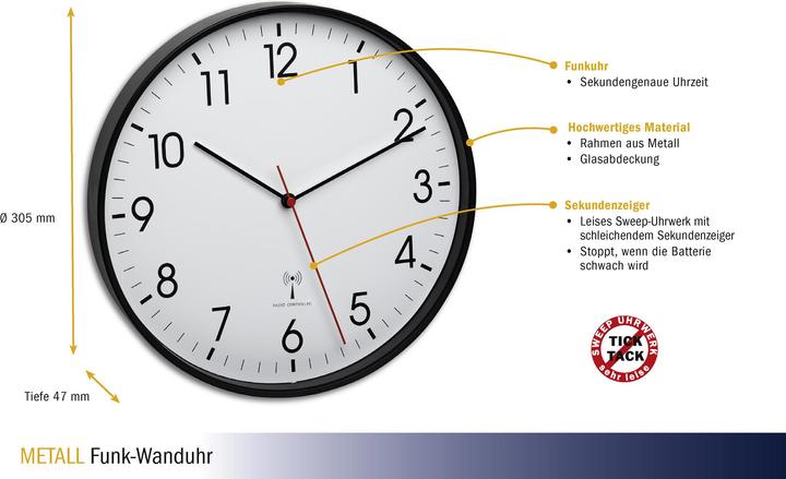 Image du produit TFA Horloge murale radio (30.50 cm)