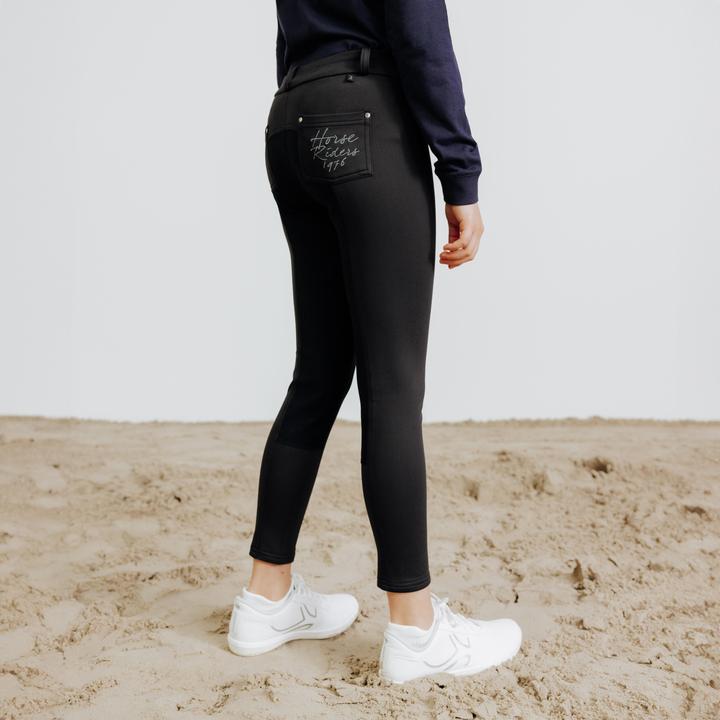 Fouganza Kids' Full Seat Horse Riding Warm Jodhpurs 180 - Black