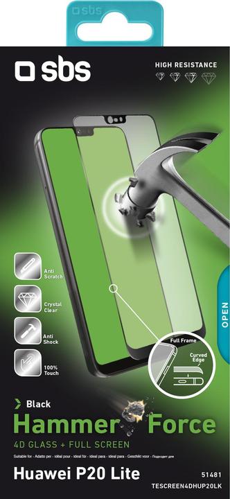 Actual product image SBS 4D Full Glass Screen Protector for Huawei P20 Lite (1 Piece, Huawei P20 Lite)