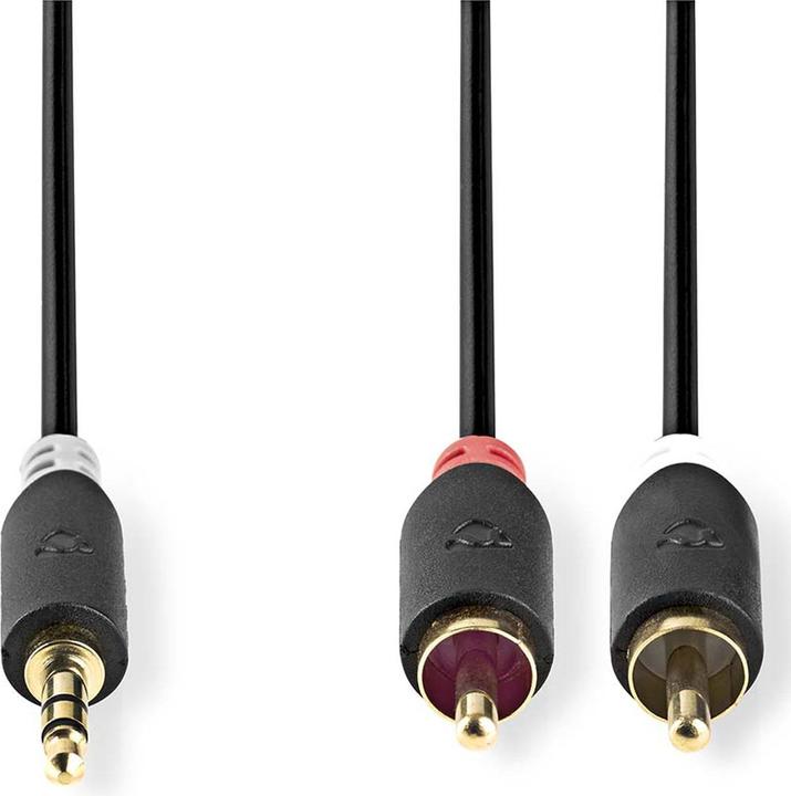 Immagine prodotto Nedis CABW22200AT20. Connessione 1: 3,5 mm, Connessione 2: 2 x RCA, Materiale del cavo: Alluminio (2 m)