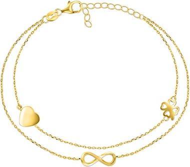 Produktbild Brilio Silver - Double gold plated bracelet with ornaments BRC34Y