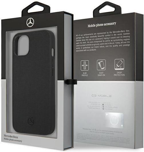 Produktbild Mercedes MEHCP13MMBLBK iPhone 13 6,1" czarny/black hardcase Leather Meshed Metal Logo (Apple iPhone 13)