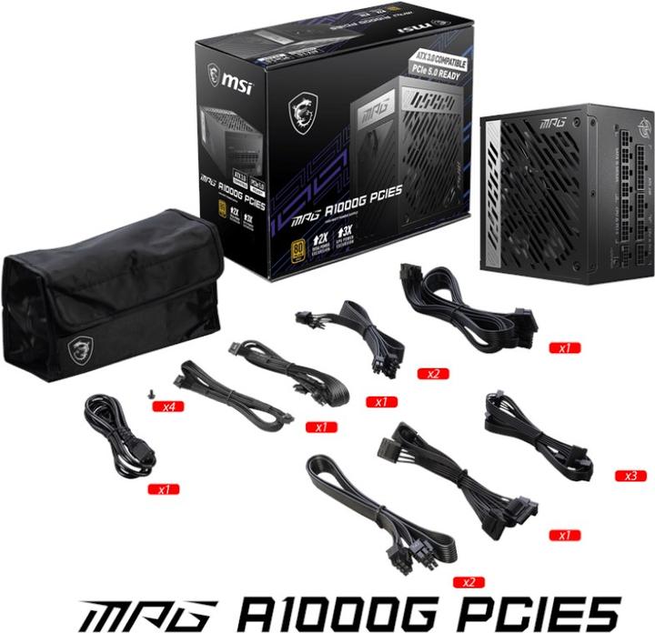 Actual product image MSI MPG A1000G PCIE5 (1000 W)