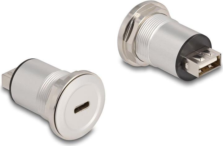 Delock USB 2.0 Type-C zu Typ-A Einbaubuchse Aluminium
