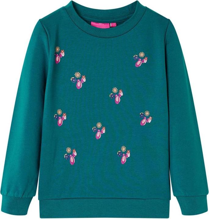 Actual product image VidaXL Children's sweatshirt dark green 140,Material: 95 % cotton (140)