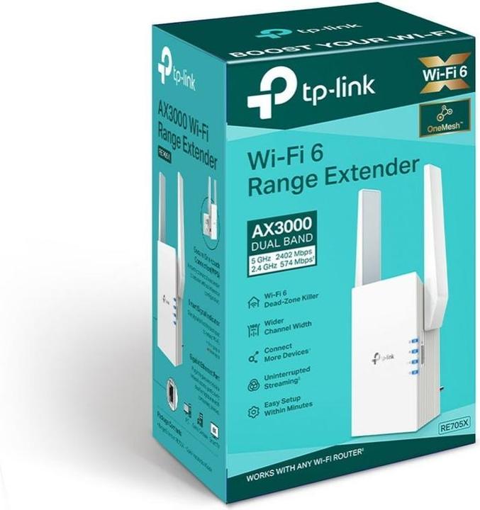 Produktbild TP-Link RE705X - Wi-Fi 6 Reichweitenverlängerer (2402 Mbit/s, 574 Mbit/s)