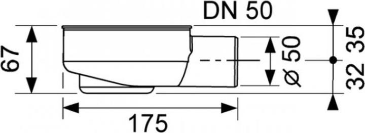 Actual product image TECE TECEdrainline flat drain, with side outlet, DN 50 (185 mm)