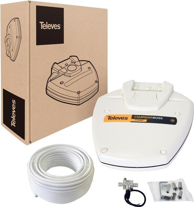 Actual product image Televes CAMPNOVA2 Camping antenna f.VHF DAB + DVB-T/T2 b.K48 w.accessories (Flat antenna, 22 dB, DAB/ DAB+, DVB-T / -T2)