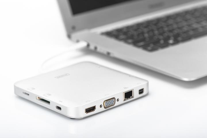 Actual product image Digitus Universal Docking Station USB 3.1 Type C MicroSD SD (USB-C, 11 Ports)