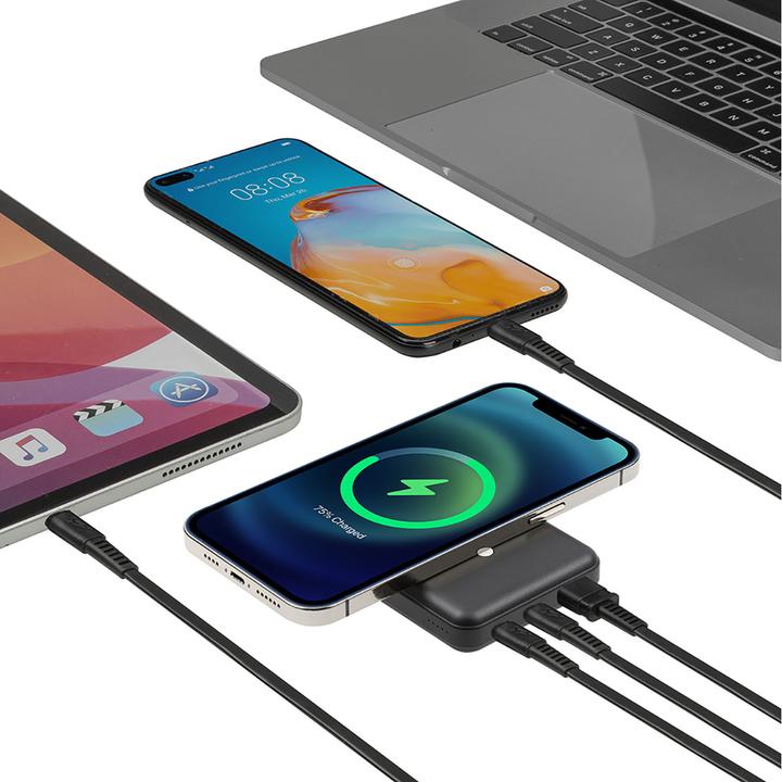 Immagine prodotto Rivacase VA2604 Powerbank wireless Magsafe Qi 15W, batteria esterna con caricatore rapido QC/PD 20W 10000 mAh (10000 mAh, 20 W, 18.50 Wh)