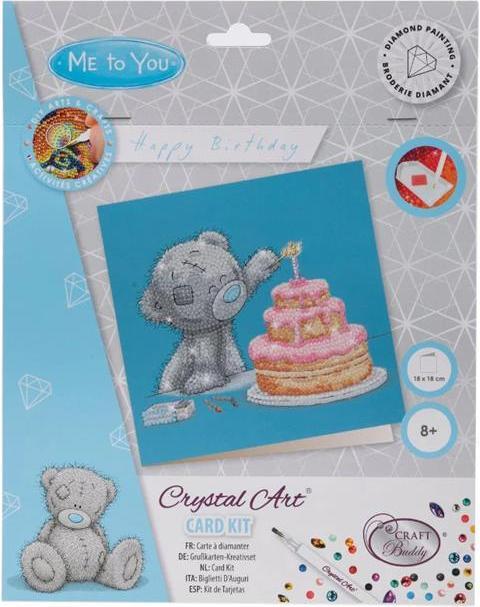 Produktbild Craft Buddy Crystal Art Card Kit Happy Birthday 18 x 18 cm