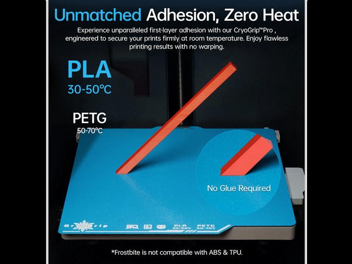 Actual product image 3d-printerstore.ch BIQU Buildplate CryoGrip Pro für Bambu Lab P1/X1 - Frostbite (Plate)