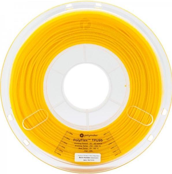 Actual product image Polymaker Filament PolyFlex 1612155 flex (TPU, 2.85 mm, 750 g, Yellow)