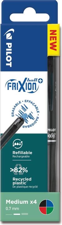 Actual product image Pilot BG Frixion Ball Plus+ 0.7 x4 black, blue, red, green - Wallet (Green, Red, Blue, Black, 4 x)
