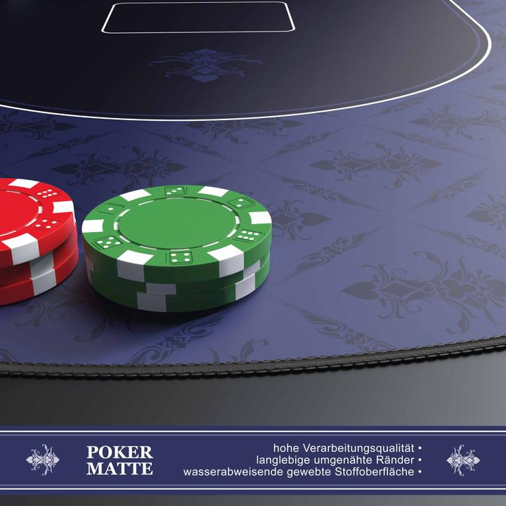 Actual product image CSL Poker mat, large desk pad 1000x600mm, oval poker table pad for card games, blue