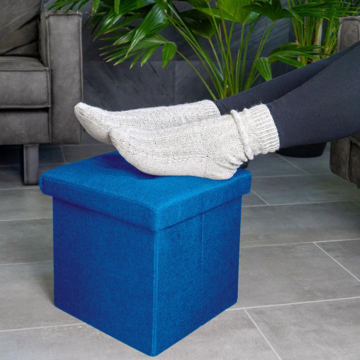 Produktbild Intirilife Sitzhocker 30x30x30 cm in OZEAN BLAU