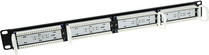 Produktbild Patchpanel 24-ports unshielded 45° CAT5E. Category: CAT5E Patchpanel 24p utp c5e 45gr