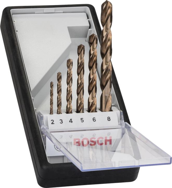 Bosch Professional Zubehör PRO Stainless Steel HSS-Co Spiralbohrer-Set, 6-tlg. (Ø2-8mm)