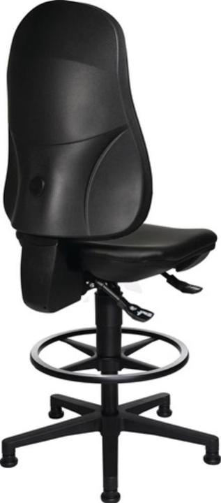 Actual product image Topstar Industrial swivel chair Point 70 C Floor glides + foot ring Leatherette upholstery black 590-840 mm