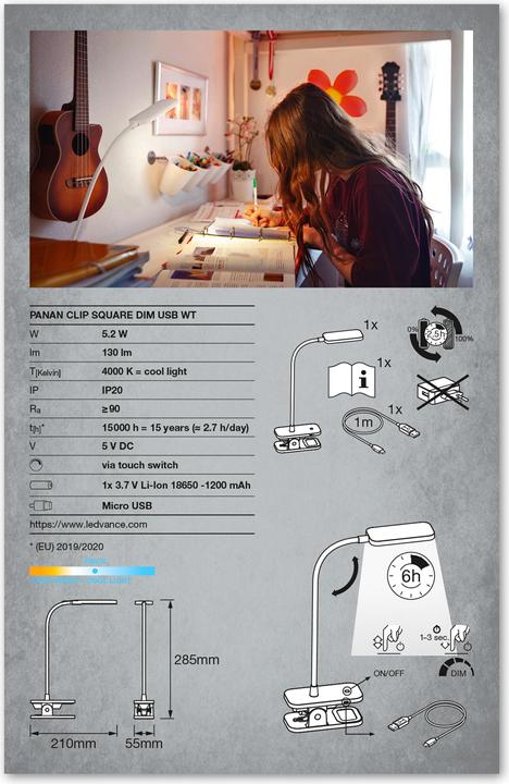 Actual product image Ledvance Panan Clip Square (80 lm)