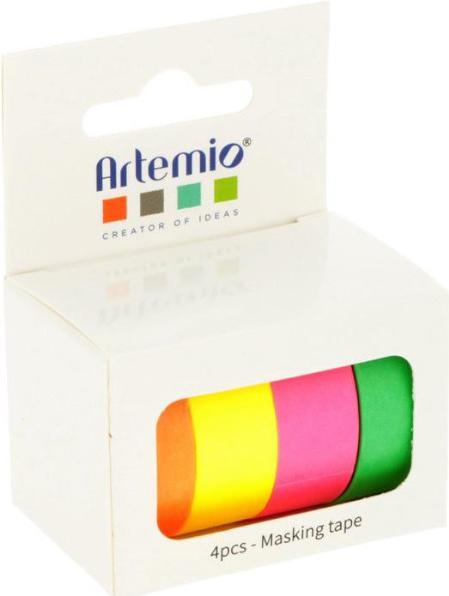Image du produit Artemio Klebeband Neonfarben orange, gelb, pink, grün