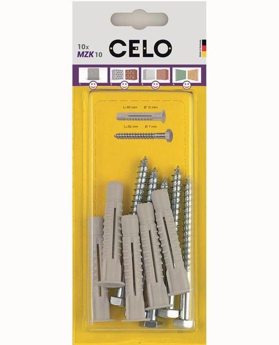 Image du produit Celo Cheville à usage multiple avec collerette/vis MZK 10 SKS avec collerette/tête hexagonale (80 pcs)