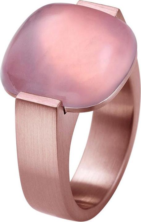 Immagine prodotto Xen Anello con quarzo rosa chiaro cabochon 15x15 mm placcato oro rosa (48)