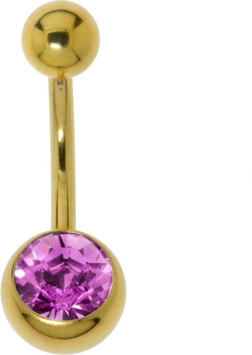 Bijouteria Bauchpiercing (PVD Beschichtung (goldfarbig), Kristall, Chirurgenstahl 316L)