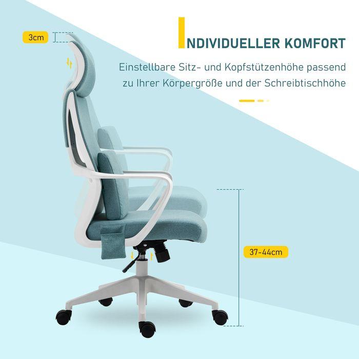 Produktbild Swisshandel24 ergonomischer Bürostuhl mit Massagefunktion Gamingstuhl Nylon Blau