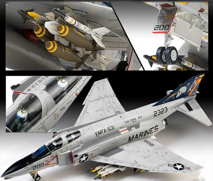 Actual product image Academy 1/48 USMC F-4B/N VMFA-531 "Gray Ghosts"