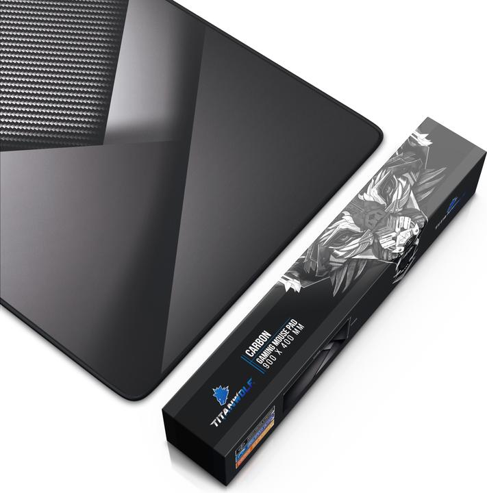 Produktbild Titanwolf Gaming Mauspad, 900 x 400mm XXL Mausmatte, verbessert Präzision & Geschwindigkeit, Carbon (XXL)