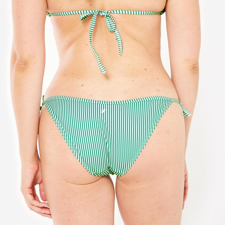 Produktbild Olaian Bikini-Hose Damen seitlich geknotet gestreift Sofy grün/weiss (40, 42)