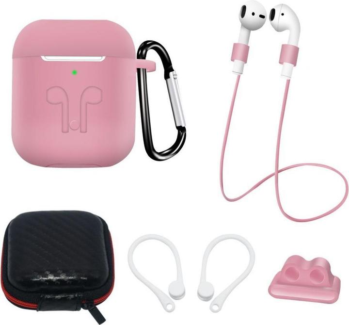 Produktbild Hurtel Silicone Case Set for AirPods 2 / AirPods 1 + Case / Ear Hook / Neck Strap / Watch Strap Holder / Ca (Kopfhörer Tasche)